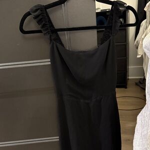 Aritzia Black Dress with Ruffled Straps